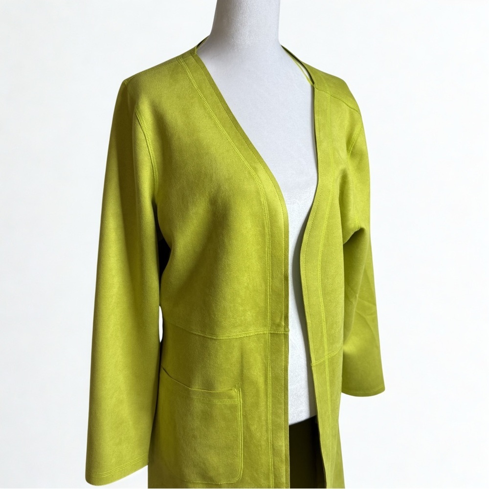 Solitaire Lime Green Open-Front Women's Coat